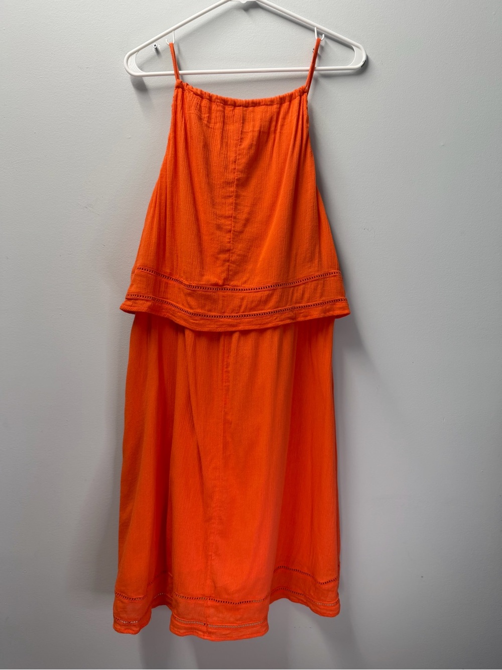 Crown & Ivy Orange Peasant Halter Neck Tie Dress - Picture 3 of 8